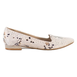 Goodin Ballerina mit Schlangenprint beige