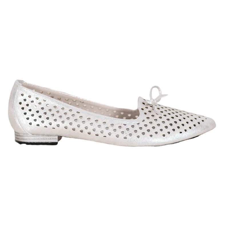 Goodin Elegante durchbrochene Ballerinas grau