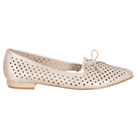 Goodin Elegante durchbrochene Ballerinas golden