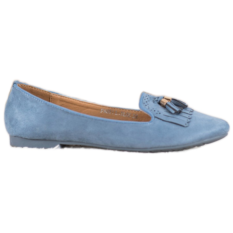 Fama Wildleder Herren mit Fransen blau