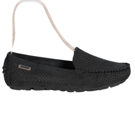 Goodin Durchbrochene Loafer mit Wildleder schwarz