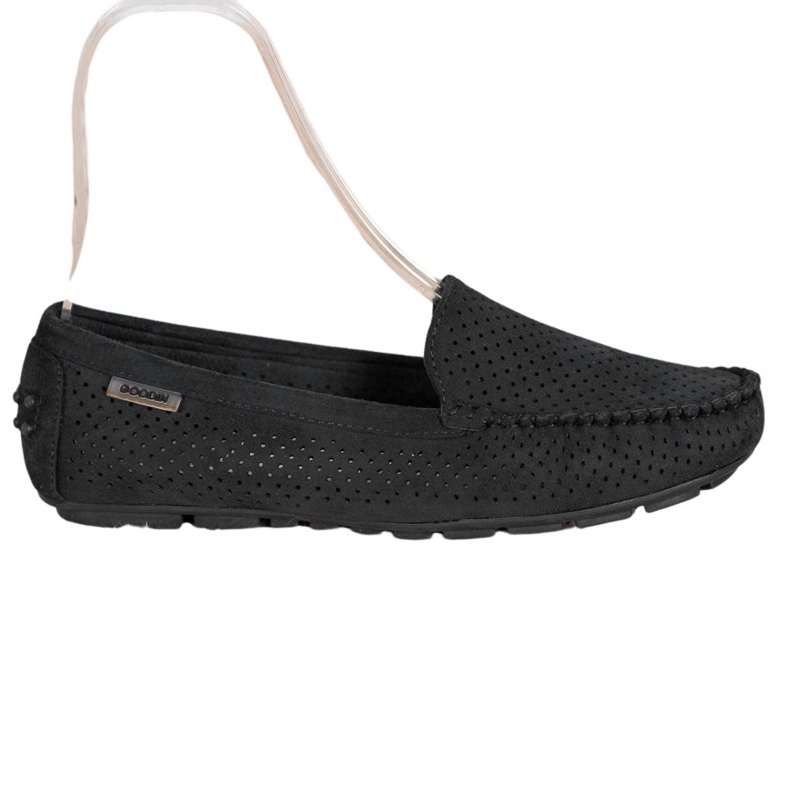 Goodin Durchbrochene Loafer mit Wildleder schwarz
