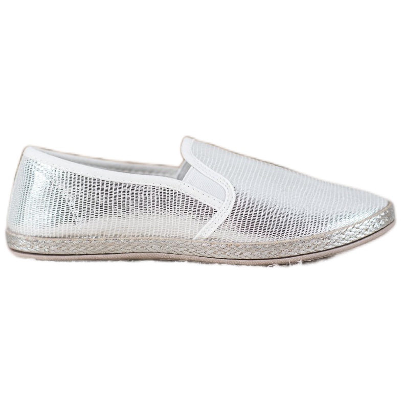 SHELOVET Glänzende Slip-On-Schuhe grau