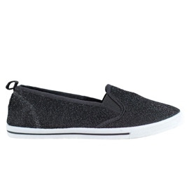 SHELOVET Slipper mit Glitzer schwarz