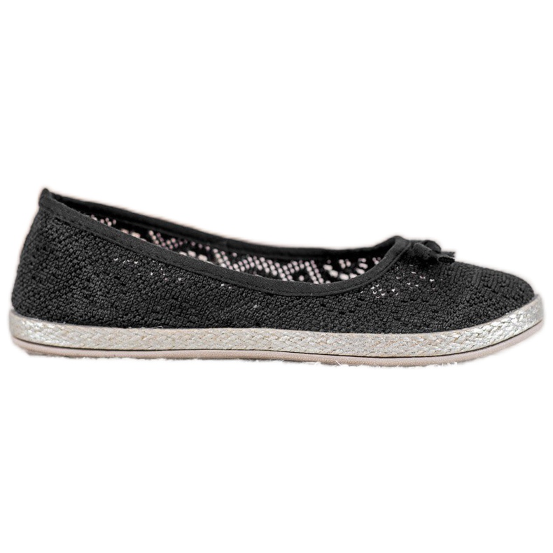 SHELOVET Durchbrochene Ballerinas schwarz