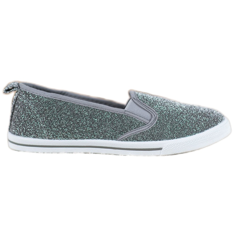 SHELOVET Slipper mit Glitzer grau