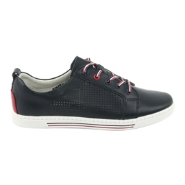 Lederschuhe Turnschuhe FILIPPO DP008 rot marineblau