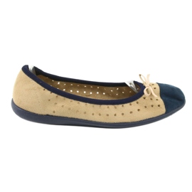 Befado Damen Ballerinas 309Q006 braun navy blau