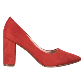 Ideal Shoes Lachsfarbene Pumps mit hohen Absätzen mehrfarbig orange
