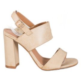 Small Swan Sandalen mit Muster braun