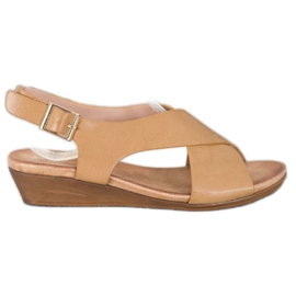 Small Swan Bequeme beige Sandalen