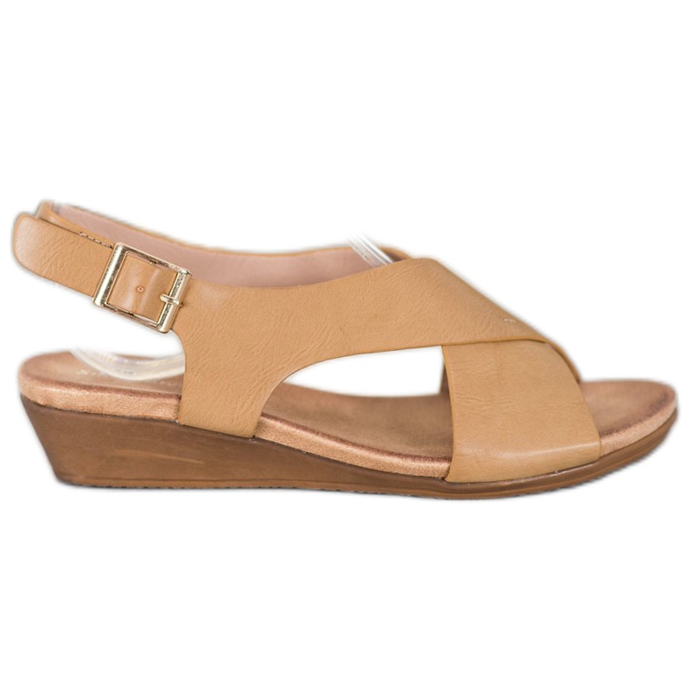 Small Swan Bequeme beige Sandalen