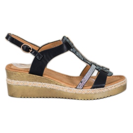 Small Swan Keilsandalen schwarz