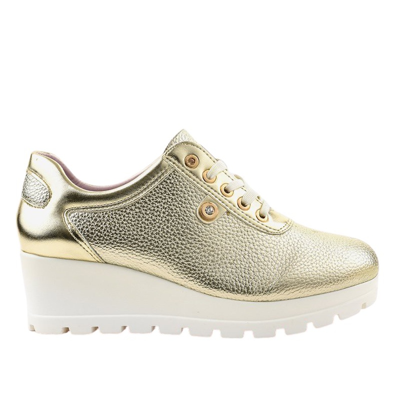 Goldene trendige Keilsneaker JFL662-2