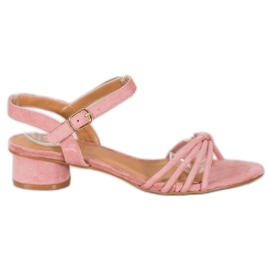 Small Swan Sandalen mit niedrigem Absatz rosa