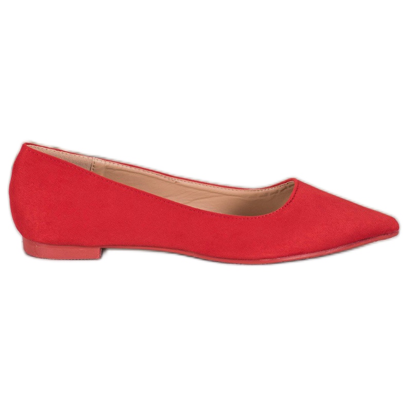 SHELOVET Wildleder Ballerina In Spitz rot