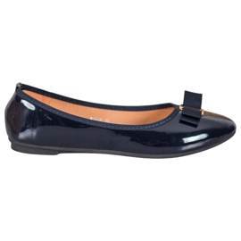 Fama Lackierte Ballerina mit Schleife navy blau
