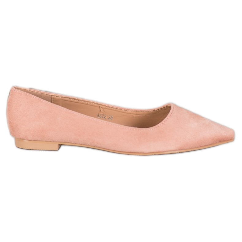 SHELOVET Wildleder Ballerina In Spitz rosa