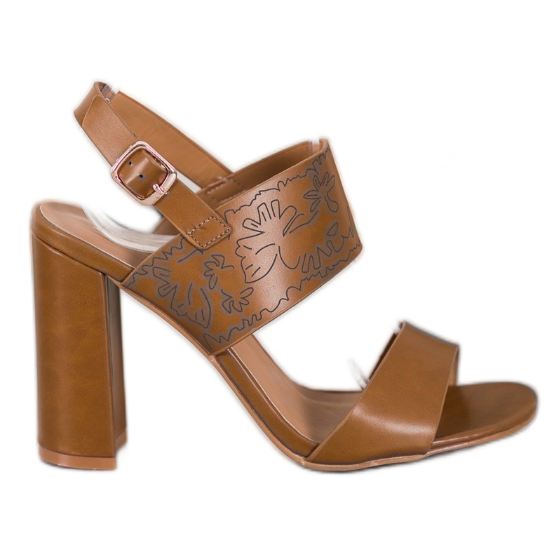 Small Swan Sandalen mit Muster braun