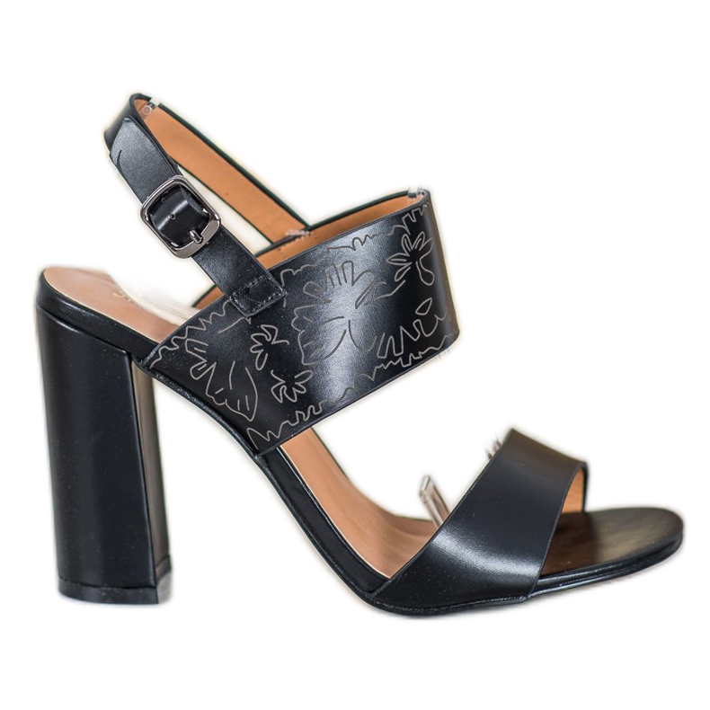 Small Swan Sandalen mit Muster schwarz