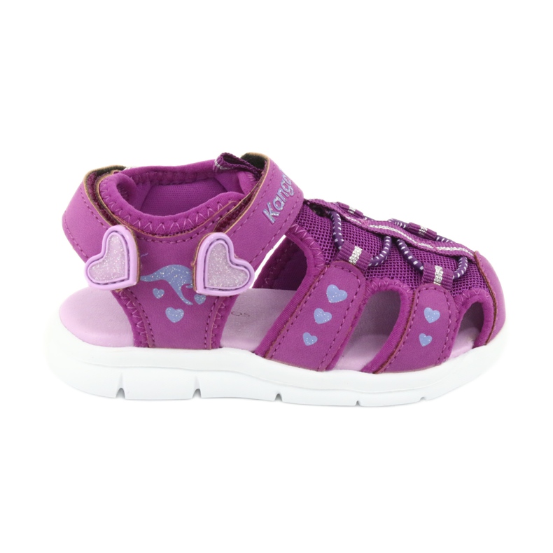 KangaRoos Sandalen Mädchen mit Herzen Kängurus 02035 violett rosa grau