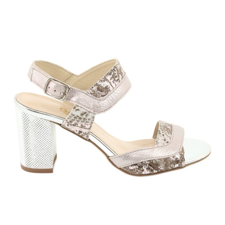 Sandalen auf dem Gamis 3942 post beige rosa silber-