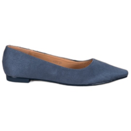 SHELOVET Wildleder Ballerina In Spitz blau
