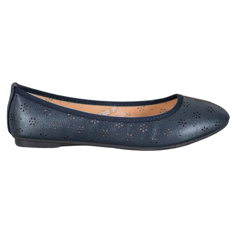 Fama Ballerinas mit durchbrochenem Muster blau
