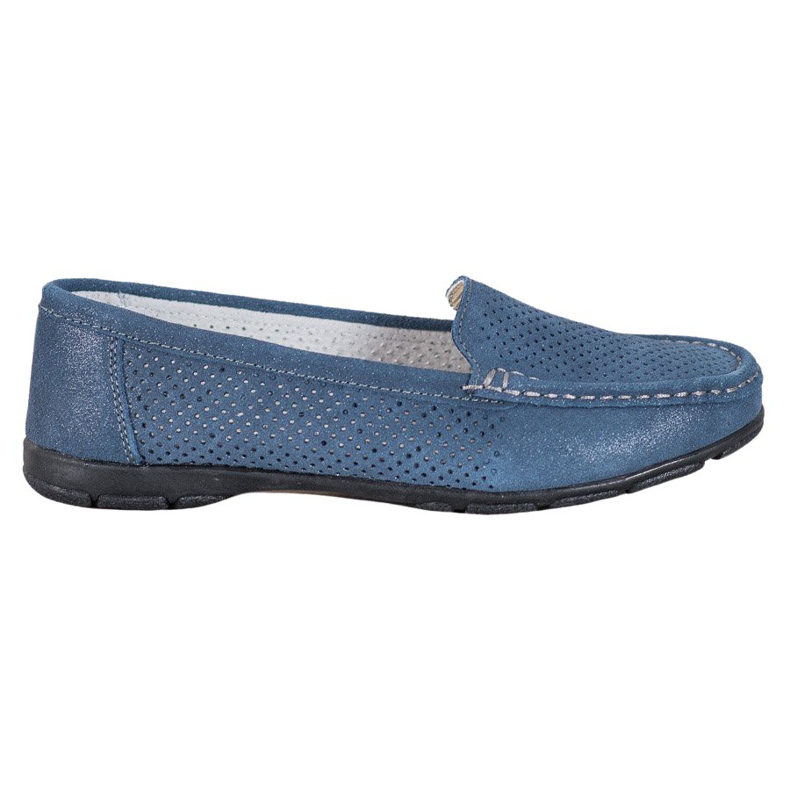 Loafer aus Leder mit VINCEZA-Glitzer blau