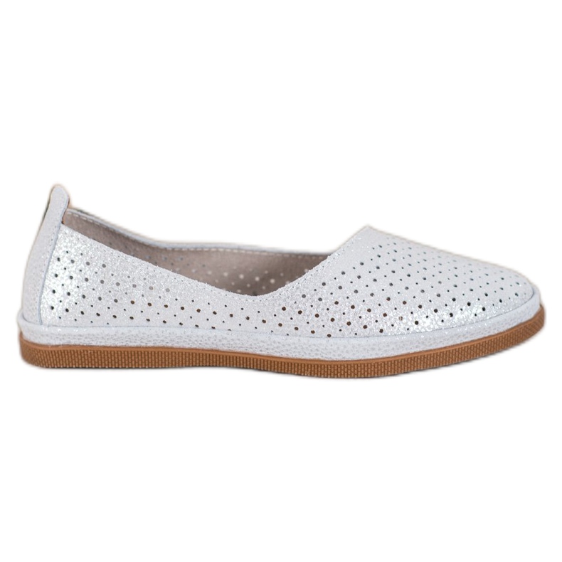 VINCEZA Brokat Slipper grau