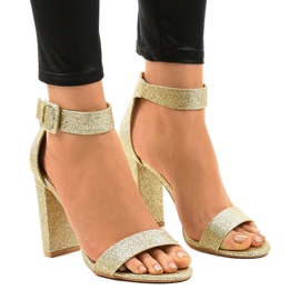 ZY-161 goldene offene Glitzerpumps