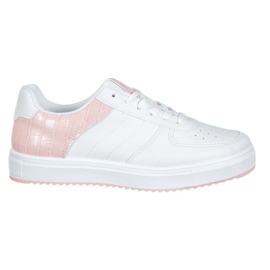 SHELOVET Stylische Schuhe auf der Plattform weiß rosa