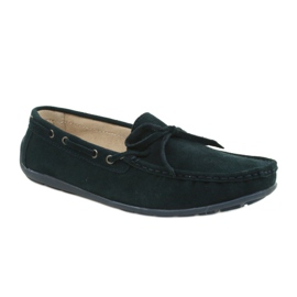 American Club JK05 Damen Slipper aus Leder marine