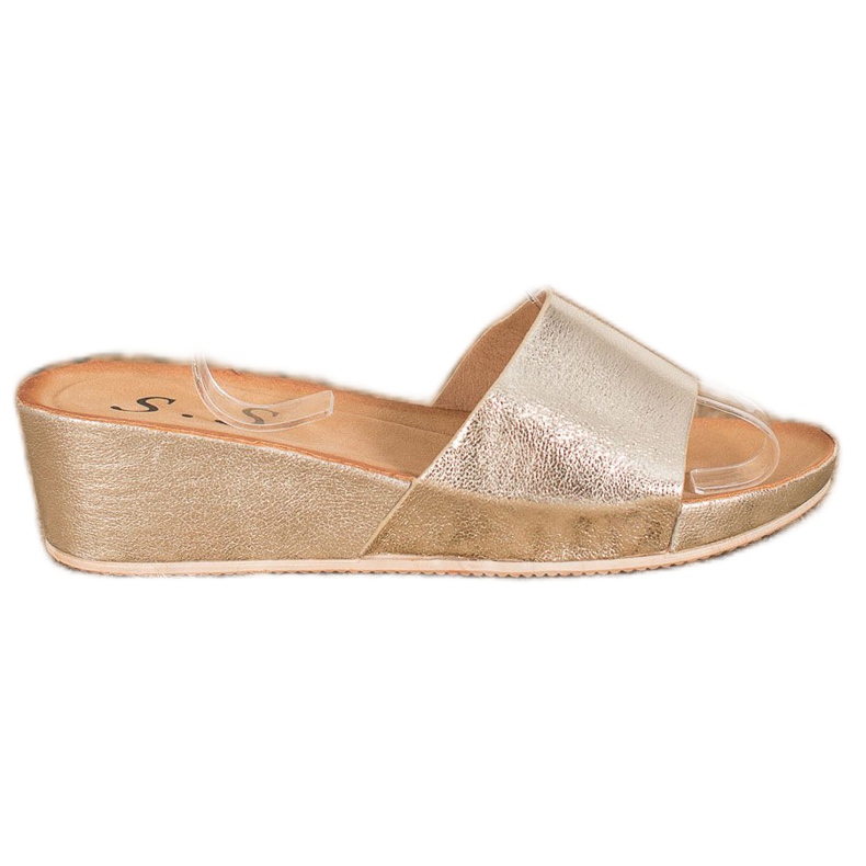 SHELOVET Stylische Keilpantoffeln gelb