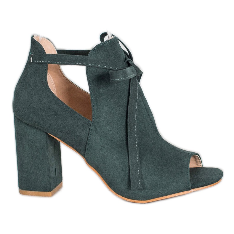 Gebundene VINCEZA Stiefel mit offener Spitze grün