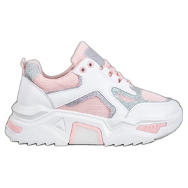 Seastar Modische Sneaker mit Glitzer weiß rosa