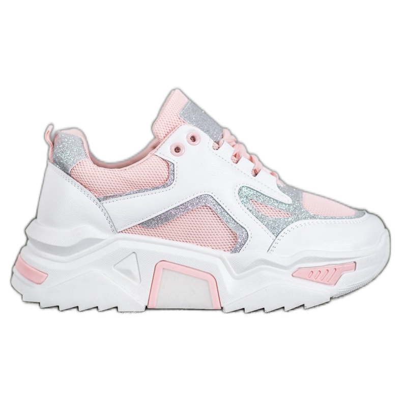 Seastar Modische Sneaker mit Glitzer weiß rosa