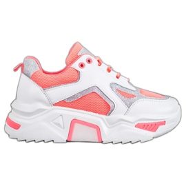 Seastar Modische Sneaker mit Glitzer weiß orange