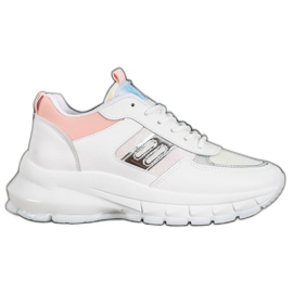 SHELOVET Modische Sneakers aus Öko-Leder weiß mehrfarbig