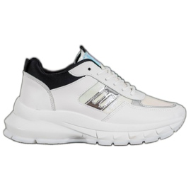 SHELOVET Modische Sneakers aus Öko-Leder weiß schwarz mehrfarbig