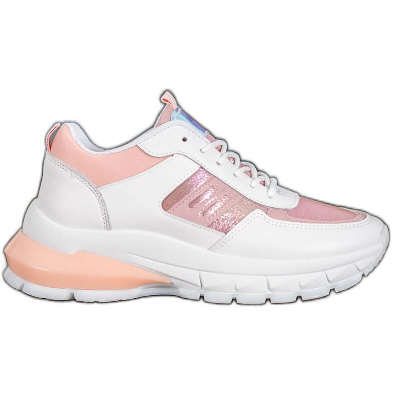 SHELOVET Modische Sneakers aus Öko-Leder weiß rosa mehrfarbig