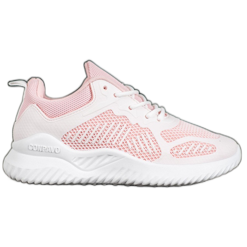 SHELOVET Klassische Sneaker mit Mesh weiß rosa