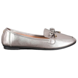 Clowse Elegante silberne Ballerinas grau