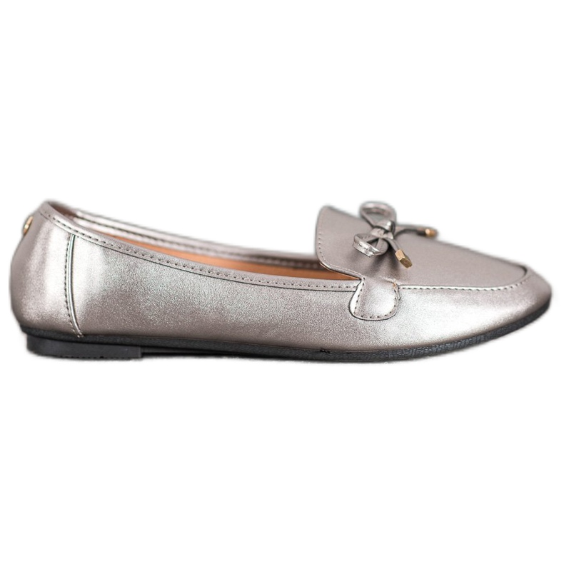 Clowse Elegante silberne Ballerinas grau
