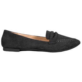 Best Shoes Wildleder-Loafer in Spitz schwarz