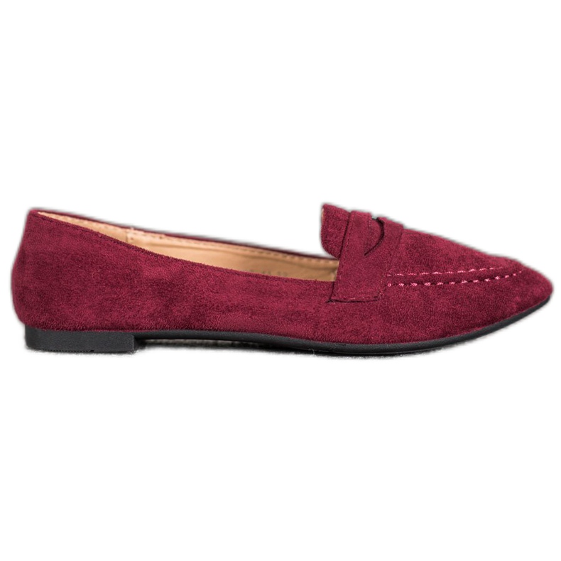 Best Shoes Wildleder-Loafer in Spitz rot