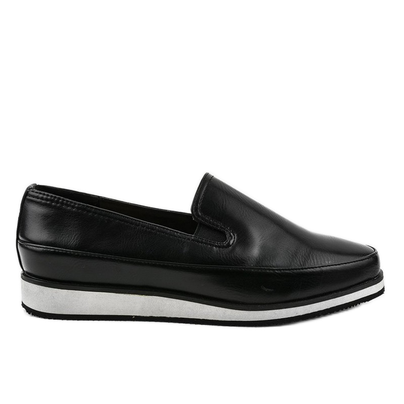 Schwarze matte niedrige Keilschuhe 5388-2