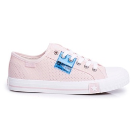 Rosa durchbrochene Sneakers für Damen Big StarFF274033