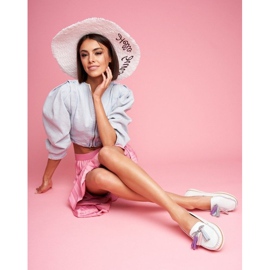 EVE Weiße Lederslipper für Damen 20PB32-1833