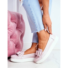 S.Barski Rosa Damen-Lederslipper LR92036